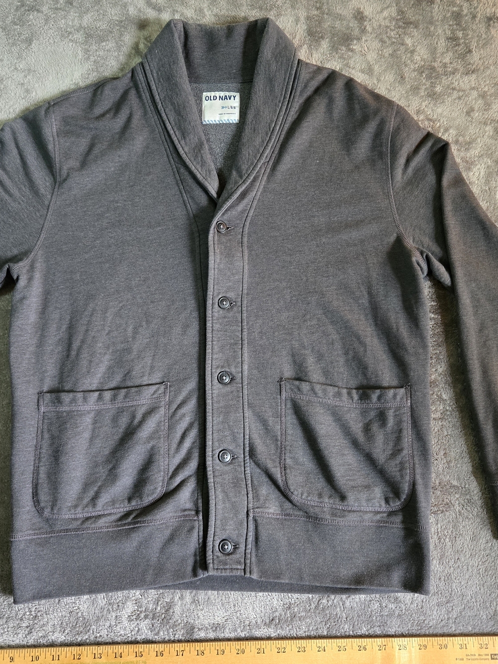 Old Navy Men's Shawl Collar Button-Up Cardigan Jacket - Gray